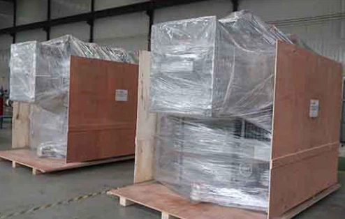 Export-packed 63 kVA oil filled transformer ready for shipment Export-packed 63 kVA oil filled transformer ready for shipment